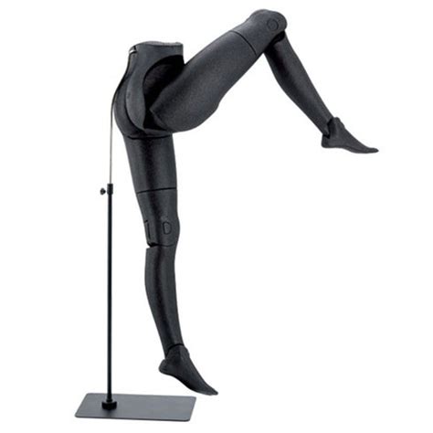 Flexible Female Mannequins Legs Black Finish With Base
