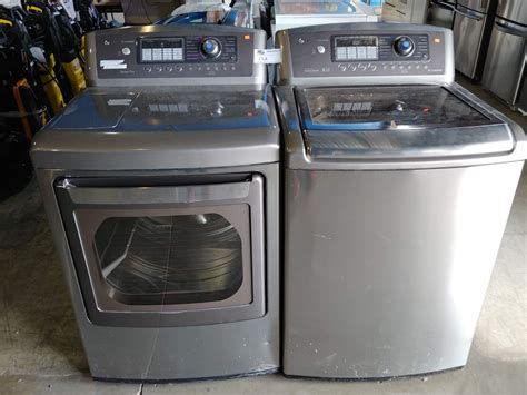 Grey Lg Waveforce Washer And True Steam Dryer Set