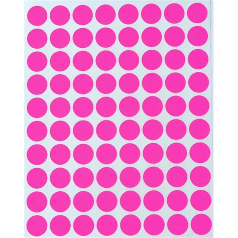 Neon Color Coding Labels 12 Round 13mm Dot Stickers Half Inch