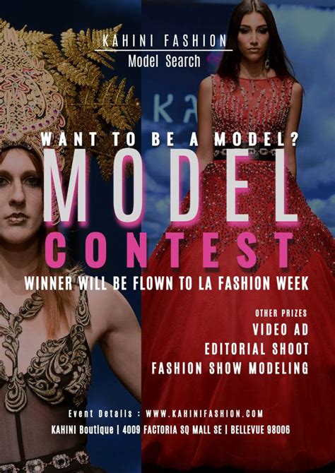 Model Contest Poster Kahini Fashion Kahini Fashion