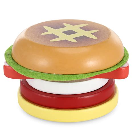 Wooden Hamburger Set Kitchen Food Toy Colormix Style1 Yoibo