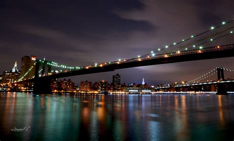 Wallpaper Cityscape Metropolitan Area Reflection Bridge Night