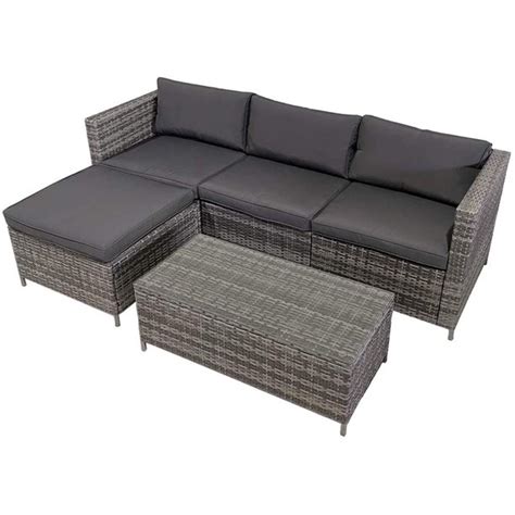 Superjoe 5 Pcs Outdoor Furniture Set Patio Sectional Rattan Sofa Sets