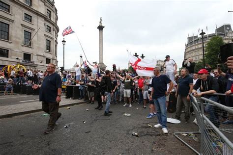 Tommy Robinson Supporter Confronted By Police Following Nazi Salute Ladbible