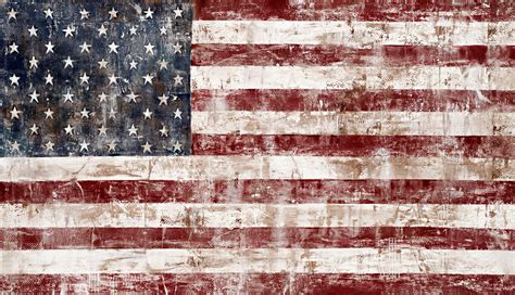 Download Distressed American Flag Rustic Painting By Cmccoy14