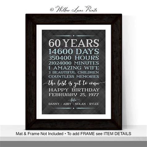 Our range of 60th birthday gifts and experiences will delight anyone who is turning 60 years old! 60th birthday gifts for men him husband adult birthday gift