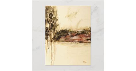 Ambiguous Abstract Landscape Art Drips Painting Postcard Zazzle