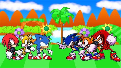 Team Modern Sonic Meets Team Classic Sonic By Thebackgroundmaker On