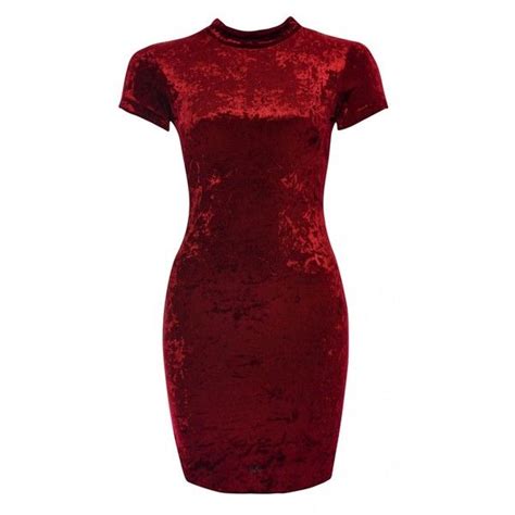 velvet high neck bodycon dress 655 mxn liked on polyvore featuring dresses bodycon dress red