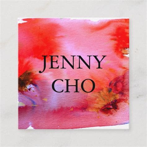 50% off with code zjunebizsale. Swirls & splashes watercolor business card square | Zazzle ...