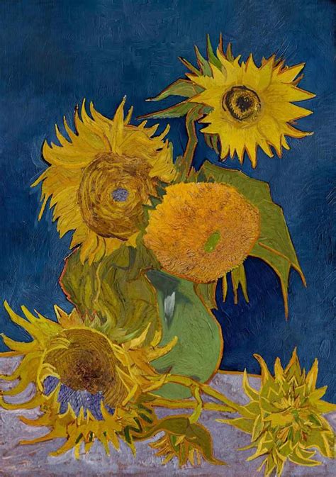 6 Girassóis 1888 de Vincent van Gogh Tela para Quadro na Santhatela