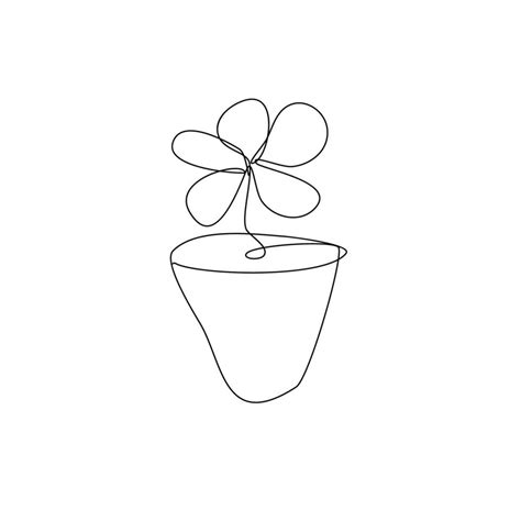 Minimalist Flower One Line Drawing Simple Line Drawing Continuous