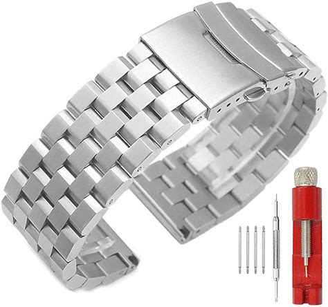 24mm 22mm 20mm 18mm Metal Watch Band Premium Solid Stainless Steel