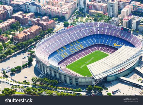 Barcelona Spain August 1 2014 Aerial View Of Camp Nou Stadium Of