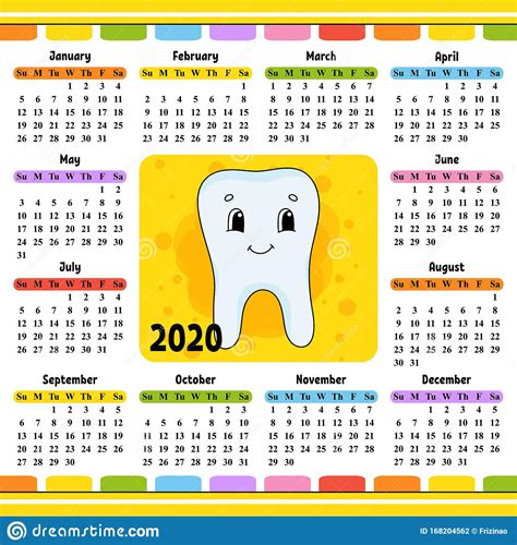 Een Gezonde Tand Zonder Kaars Glimlacht Kalender Voor 2020 Met Een