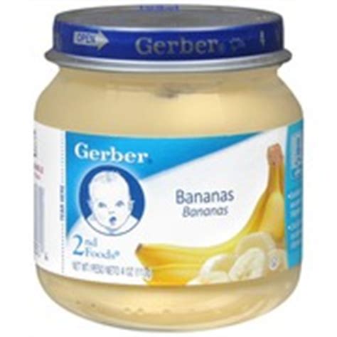 Feb 24, 2021 · most commercial baby food is labeled stage 1, 2, or 3 based on the texture and number of ingredients. Gerber Bananas, Sitter: Calories, Nutrition Analysis ...