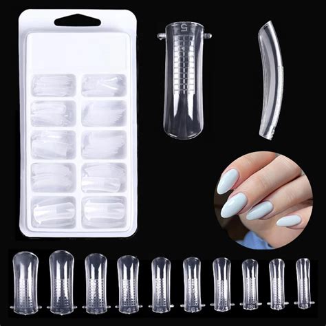 valse clear nail tips praktijk weergave tips natuurlijke transparante vinger volledige acryl