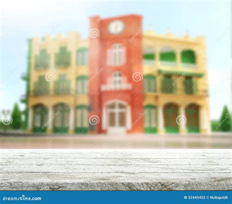 Table Top And Blur Building Background Stock Photo Image Of Building