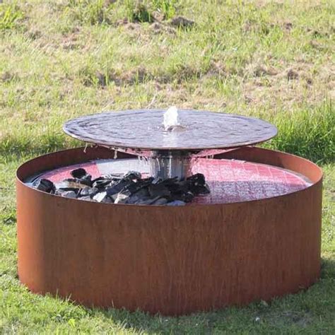 Corten Steel Garden Cascade Water Fountain Sculptureartart