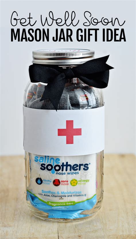 Here are 10 cute (and sometimes funny) diy get well soon gift and card ideas to make for your friend or loved one. Get Well Soon Mason Jar Gift Idea