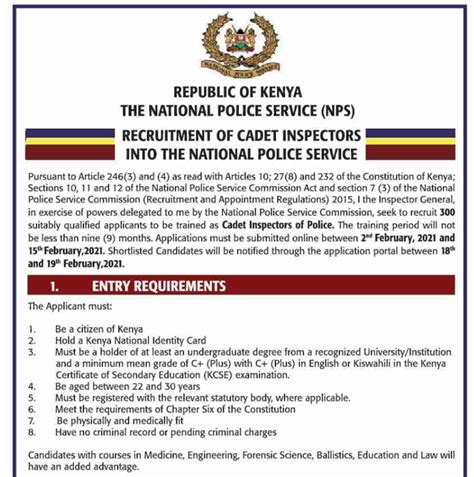 Kenya Police Jobs 2023 Kenya Police Recruitment Dates Centres Jobs