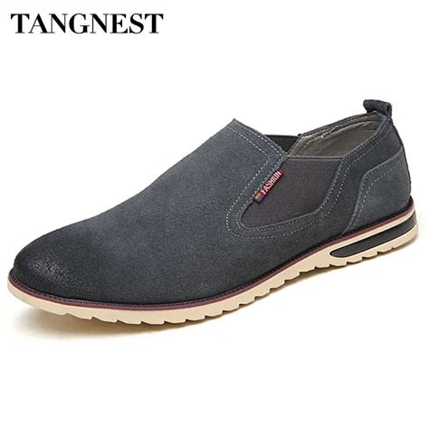Tangnest Mens Ankle Boots Fashion Britsh Style Flock Leather Shoes Men