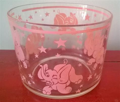 Vintage S Hazel Atlas Dancing Pink Elephants Ice Bucket