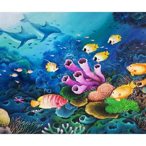 Aquarium air laut dan air tawar. Sketsa Gambar Dasar Laut - Moa Gambar