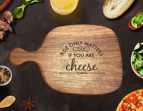 Personalized Cheese Board With Handle Charcuterie Board Laser Engraved