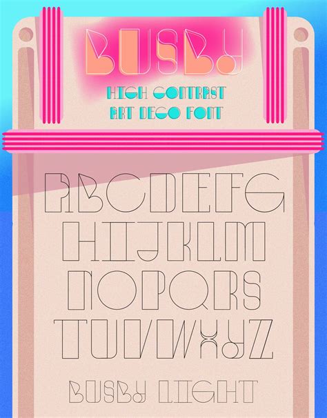 Art Deco Font Bundle Otf Busby A High Contrast Font In 4 Styles