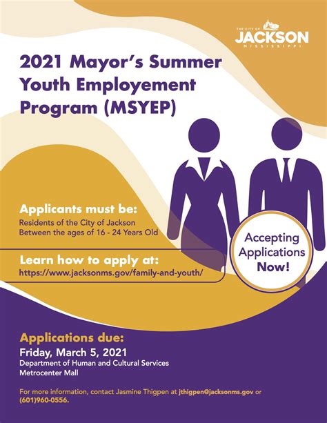 Mayors Summer Youth Employment Flyer 2021 Jackson Ms