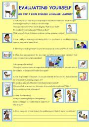 Self-evaluation worksheets
