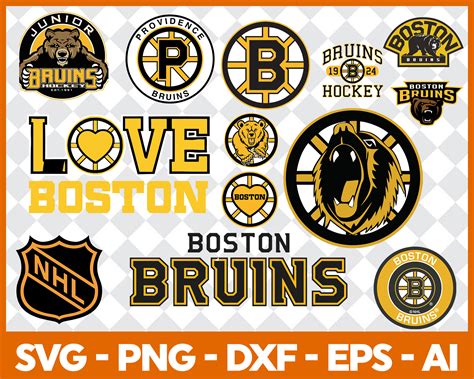 Boston Bruins Bundle Svg Hockey Logo Svg Hockey Svg Hocke Inspire