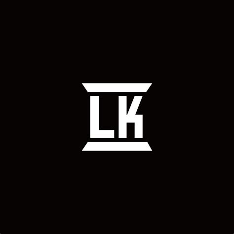Lk Logo Monogram With Pillar Shape Designs Template 2963183 Vector Art