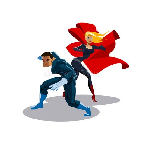 Superhero Team Super Hero Teamwork Teams Stock Illustration