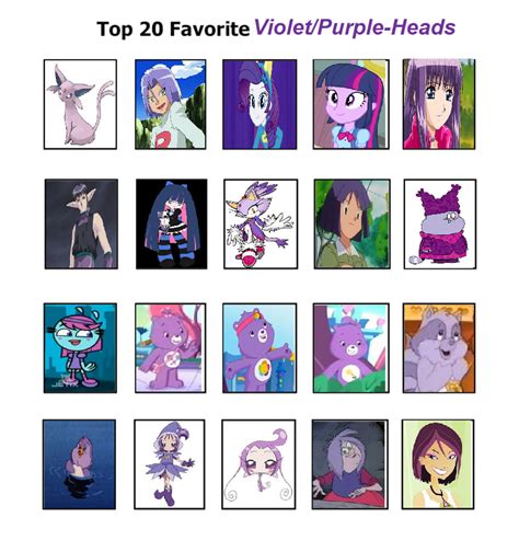 Top 20 Favorite Purple Haired Characters By