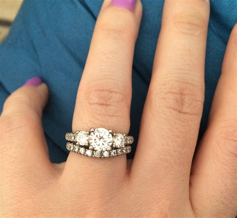 Show Me Your 3 Stone Engagement Rings With Your Wedding Banddesired Band