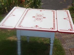 Mid century chair kitchen desk chrome retro 1950s recovered red black 1940s. enamel top tables....1930's - 1950 Sooooo french country ...
