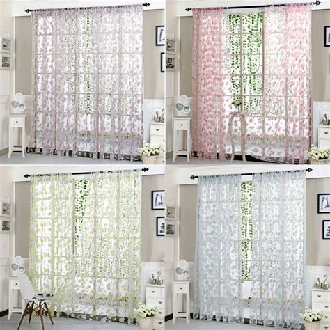Flowers Tulle For Kitchen Living Room Bedroom Sheer Curtains Home