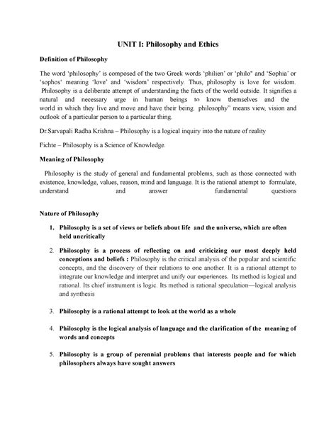 1research Ethics Module 1 2 Unit I Philosophy And Ethics Definition