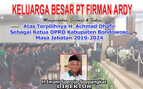 Fbln1 (22q13.31) / ptpn12 (7q11.23). PT Firman Ardi Ucapkan Selamat Terpilihnya H Achmad Dhafir ...