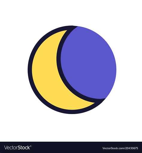 Flat Moon Icon Night Symbol Royalty Free Vector Image