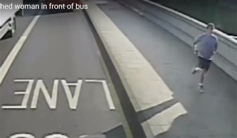 Watch Jogger Pushes Woman In Front Of Bus