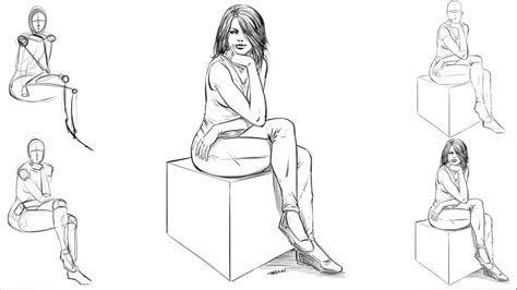 Woman Figure Sketch Sitting