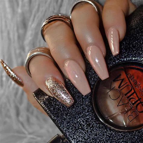 Rose Gold Coffin Nail Designs Daily Nail Art And Design