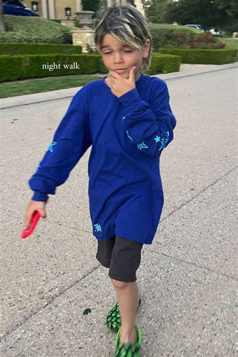 Pregnant Kourtney Kardashian Shares Rare Glimpse At Son Mason On Night Walk