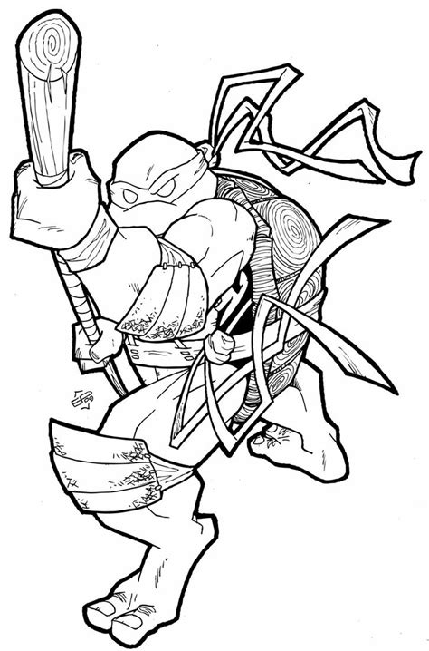 Simple ninja turtles coloring page. Donatello by Kingoji on DeviantArt
