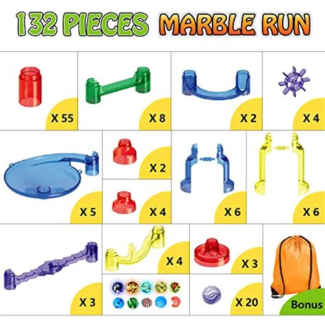 Meland Marble Run 132pcs Marble Maze Game Building Toy For Kid