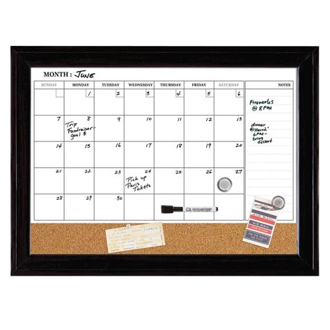 Quartet Dry Erase Calendar Board, Magnetic, Combination Dry Erase ...