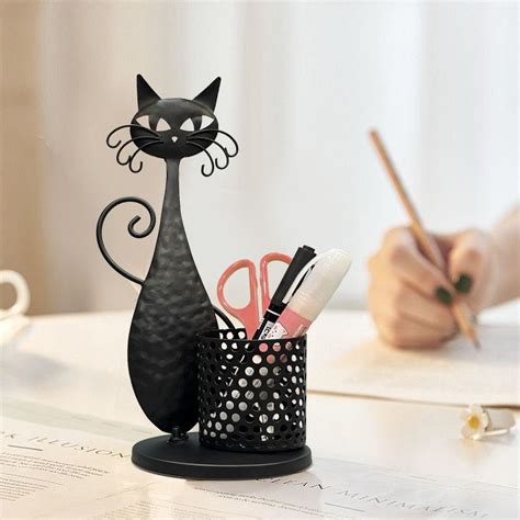 Купить Металлический держатель для ручек черного кота органайзер для
